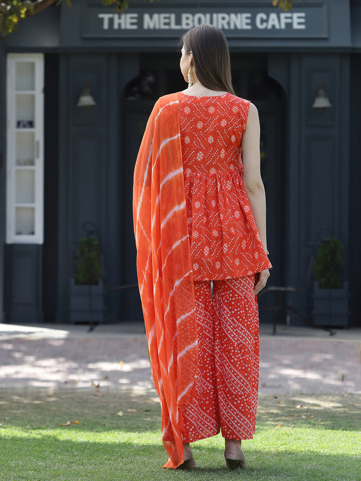 Purple-Rayon-Bandhej-Printed-3-Piece-Kurta-Set