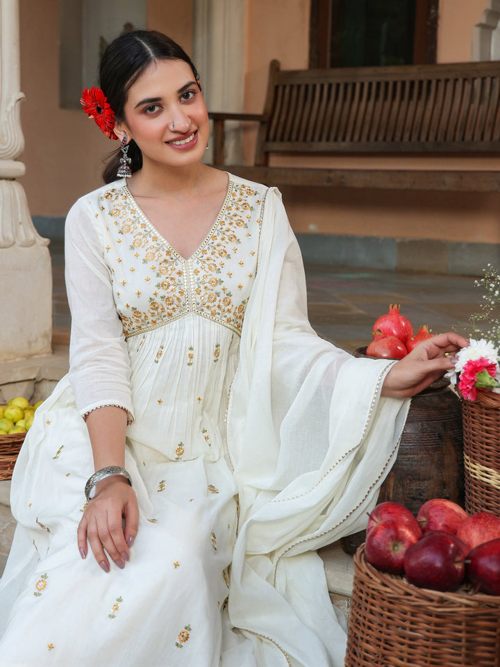 Off-White-Cotton-A-Line-Embroidered-3-Piece-Kurta-Set