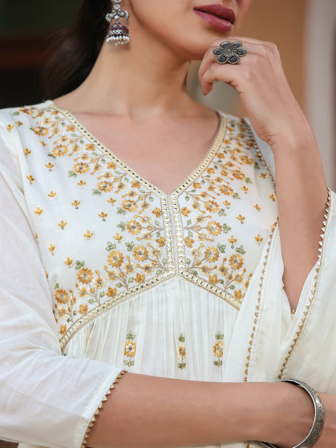 Off-White-Cotton-A-Line-Embroidered-3-Piece-Kurta-Set