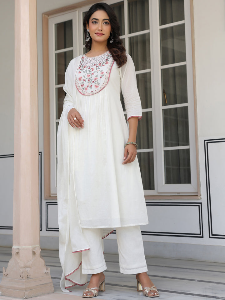 Off-White-Cotton-A-Line-Yoke-Embroidered-3-Piece-Kurta-Set