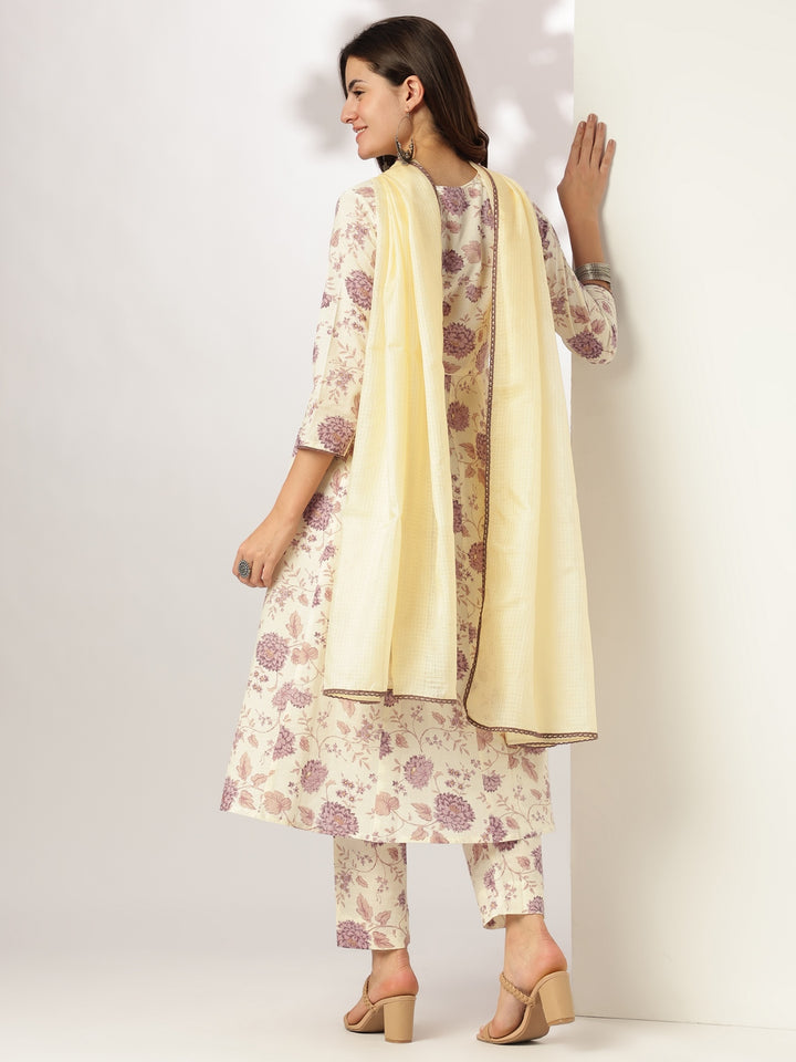 Off-White-Cotton-Anarkali-Floral-Printed-Anarkali-Set