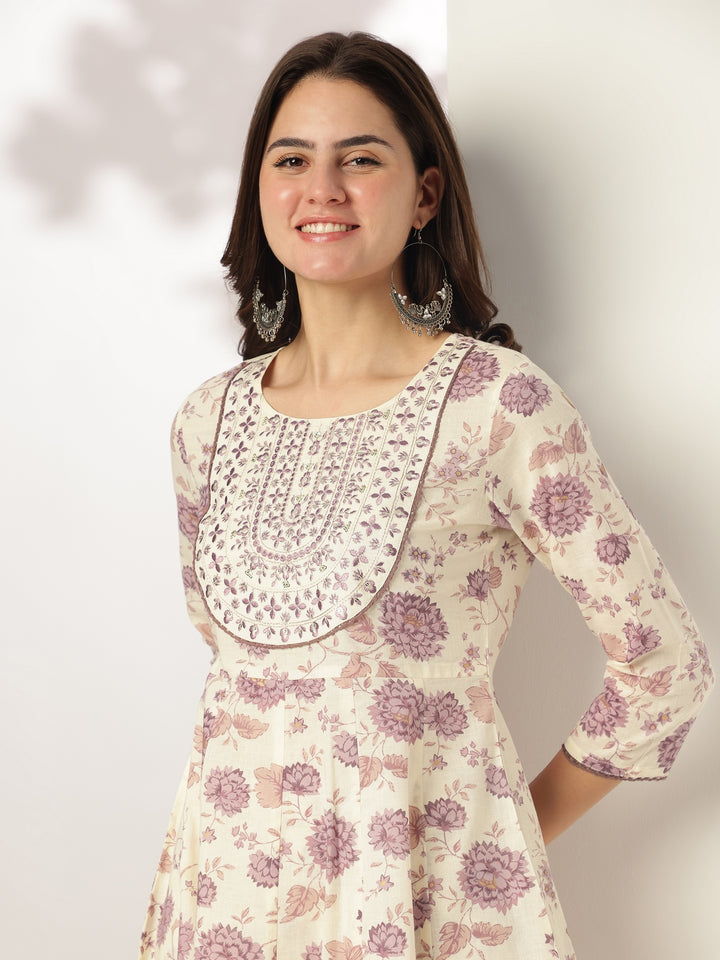 Off-White-Cotton-Anarkali-Floral-Printed-Anarkali-Set