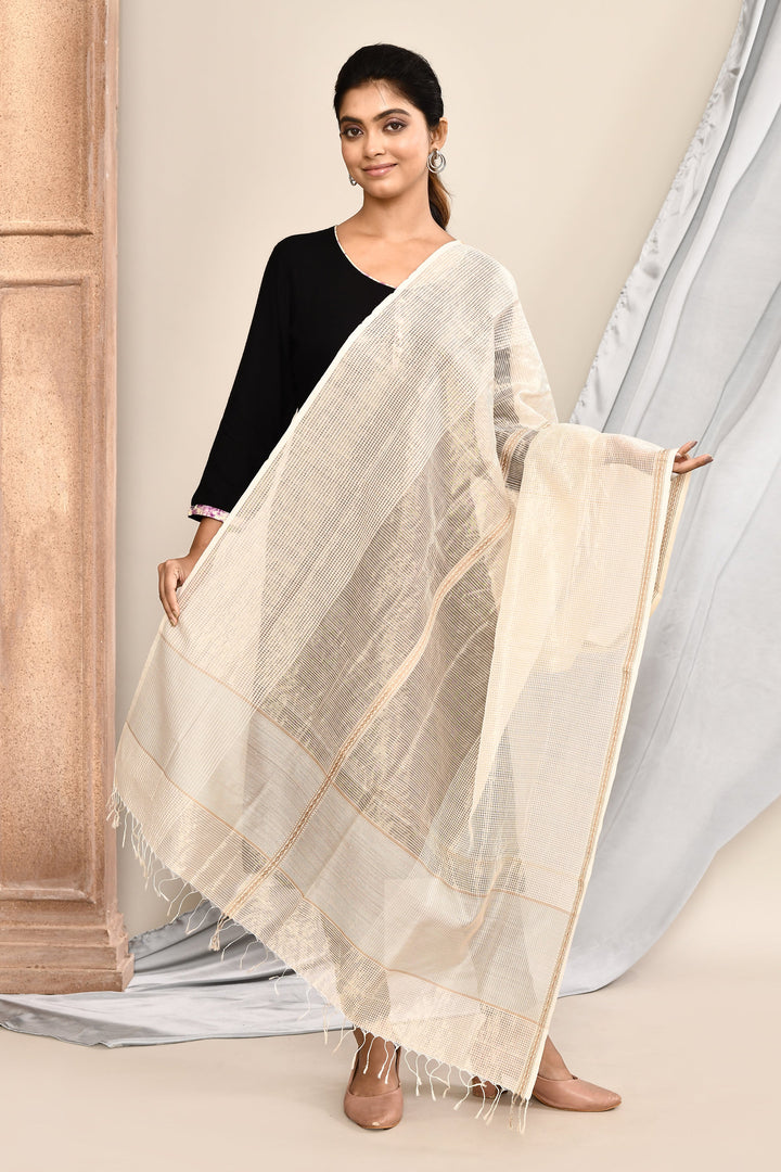 Off-White-Maheshwari-Dupatta