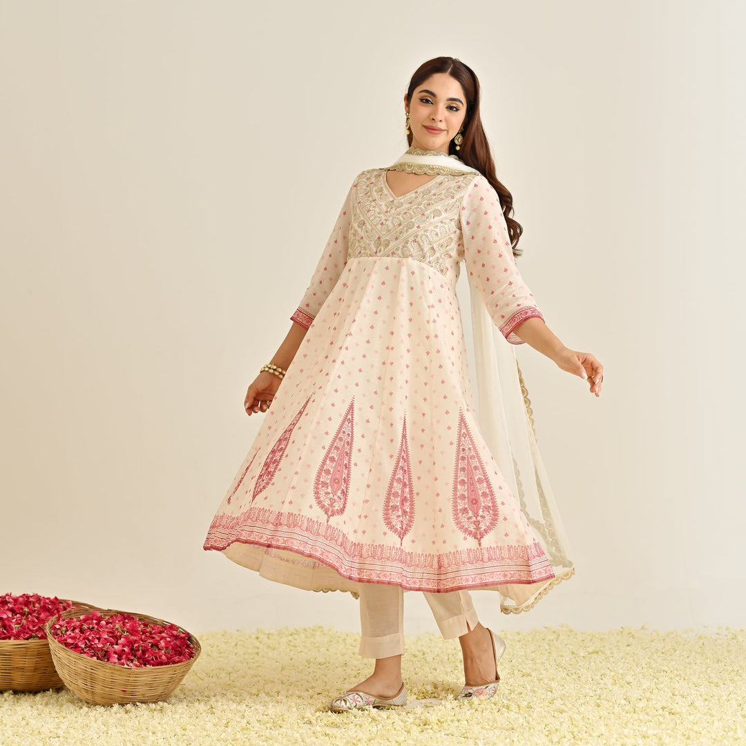 Off-White-Poly-Chanderi-Yoke-Embroidery-Anarkali-Set