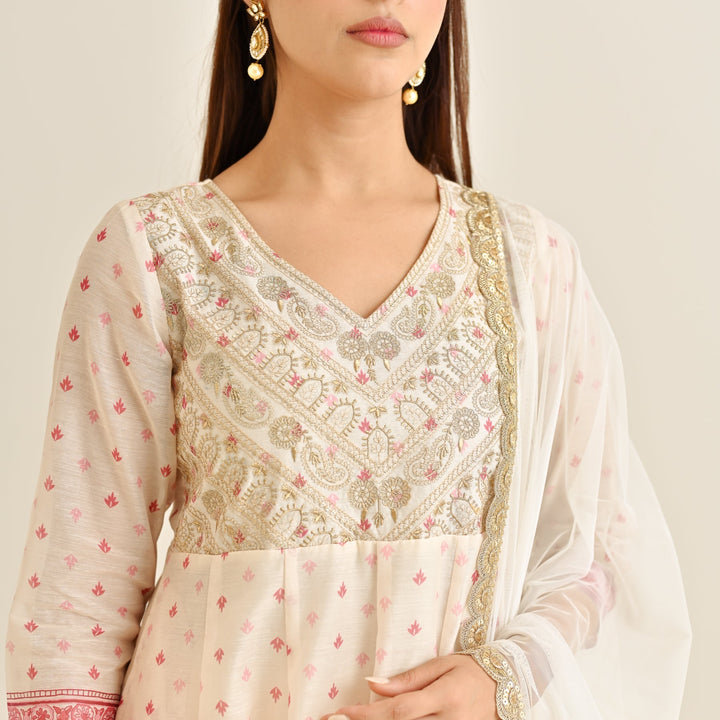 Off-White-Poly-Chanderi-Yoke-Embroidery-Anarkali-Set