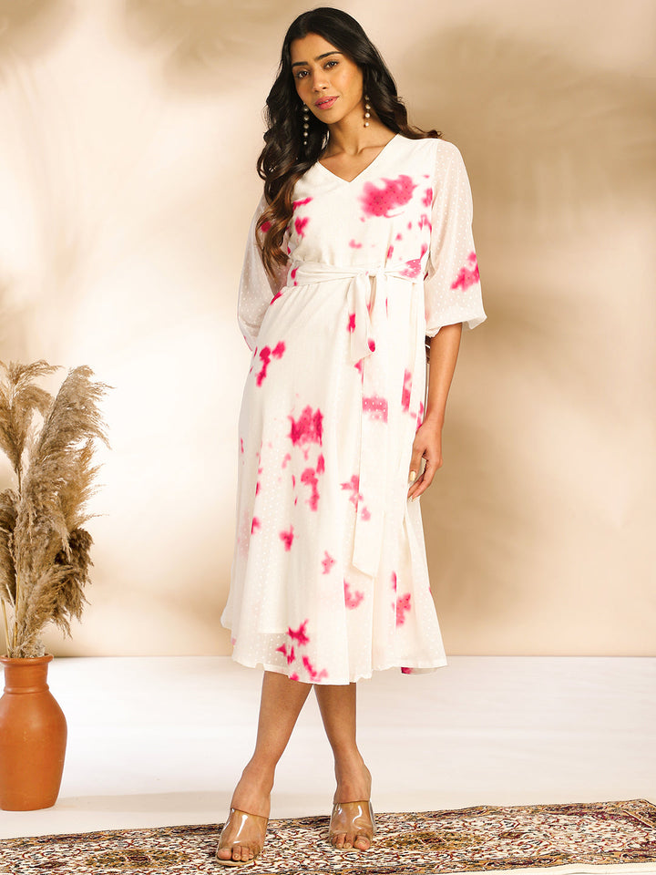 Off-White-Georgette-Tie-&-Dye-Midi-Dress