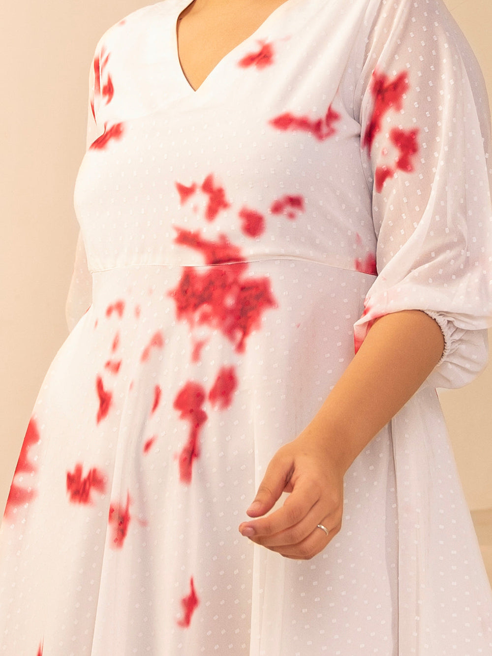 Off-White-Georgette-Plus-Size-Midi-Dress