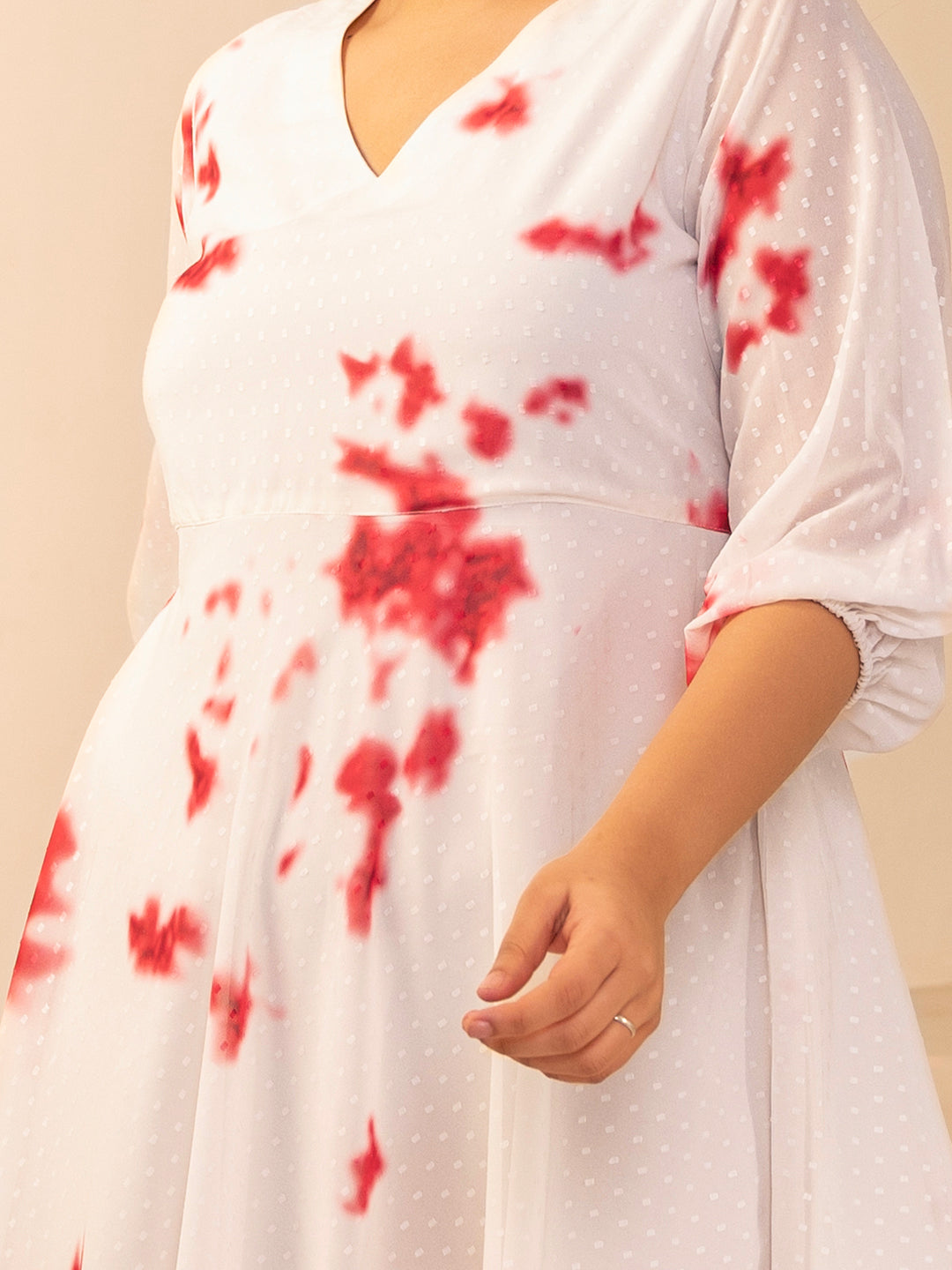 Off-White-Georgette-Plus-Size-Midi-Dress