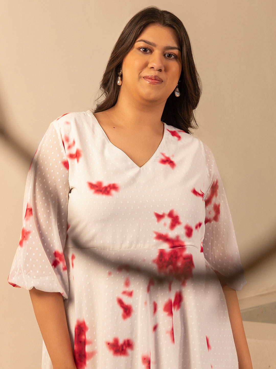 Off-White-Georgette-Plus-Size-Midi-Dress