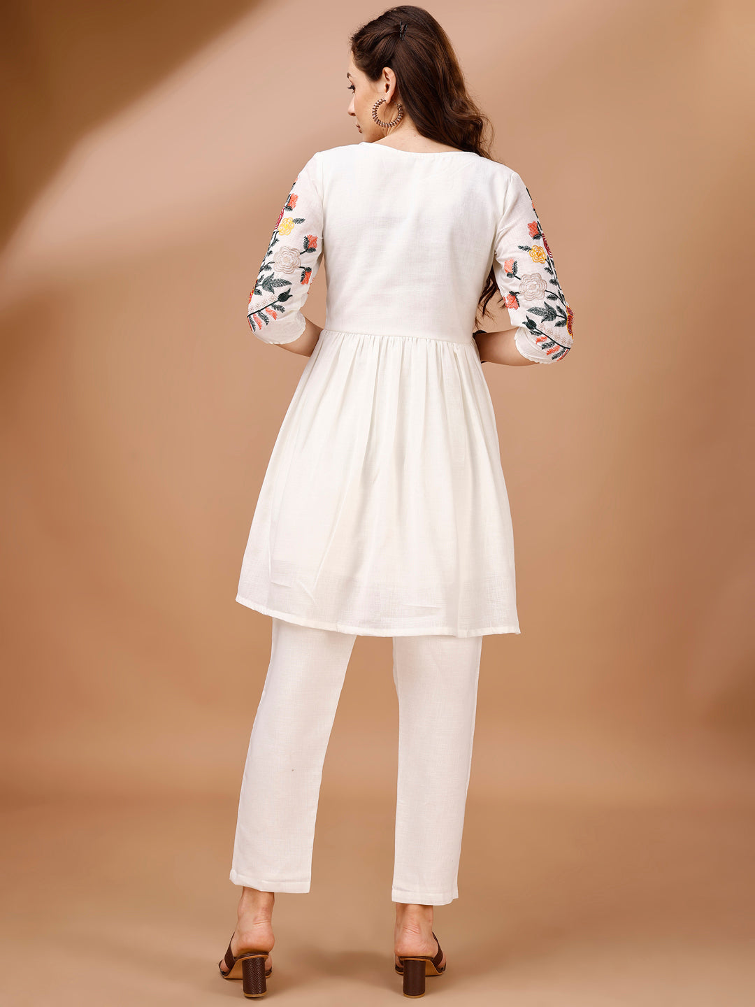 Off-White-Thread-Work-Embroidered-Flared-Co-Ord-Set