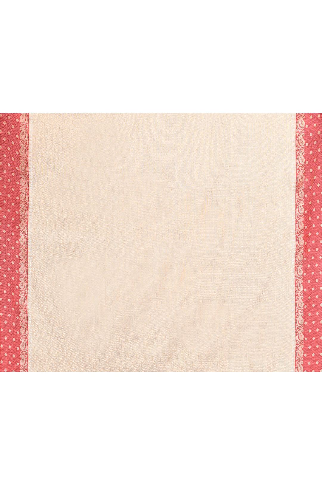 Off-White-Kota-Silk-Red-Border-Banarasi-Zari-Work-Saree