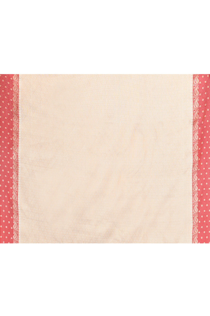 Off-White-Kota-Silk-Red-Border-Banarasi-Zari-Work-Saree
