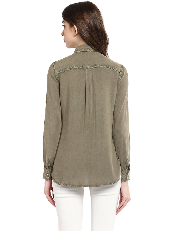 Olive-Green-Rayon-Acid-Wash-Shirt