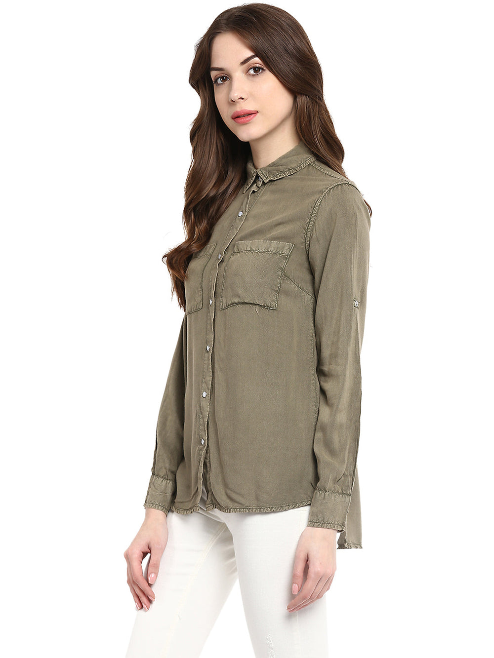 Olive-Green-Rayon-Acid-Wash-Shirt