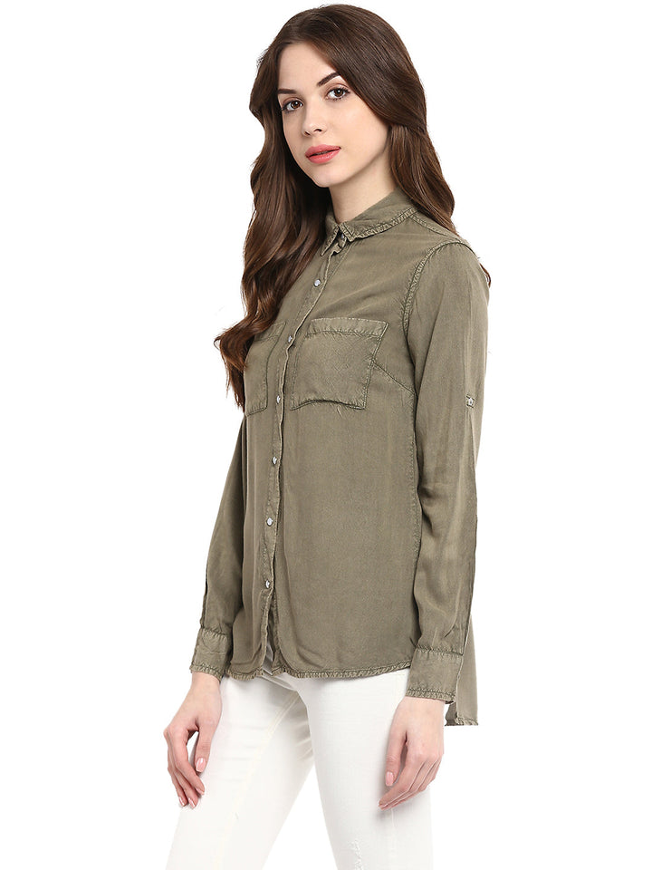 Olive-Green-Rayon-Acid-Wash-Shirt