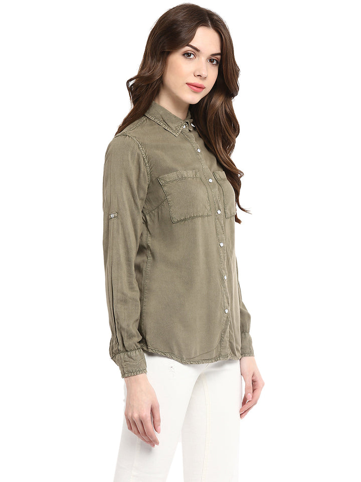 Olive-Green-Rayon-Acid-Wash-Shirt
