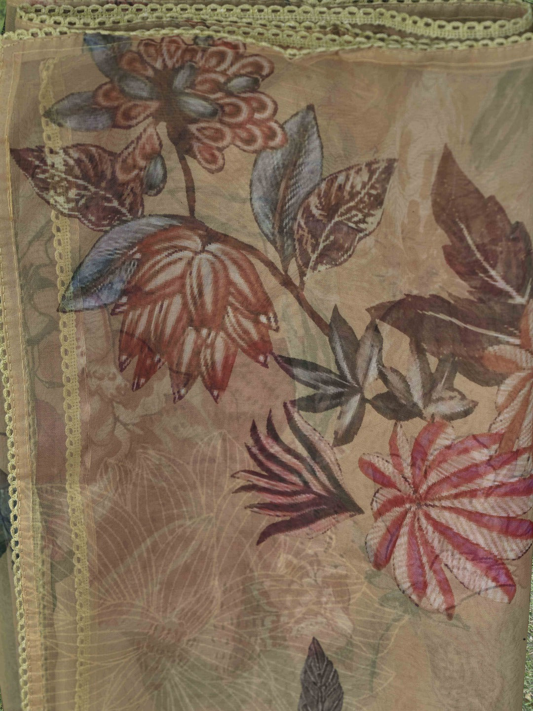 Olive-Organza-With-Printed-Dupatta-A-Line-3-Piece-Kurta-Set