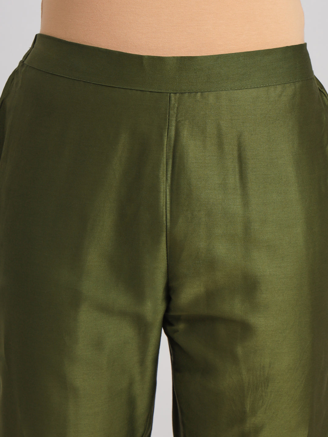 Olive-Silk-Blend-Lace-Work-Embroidered-Kurta-Set