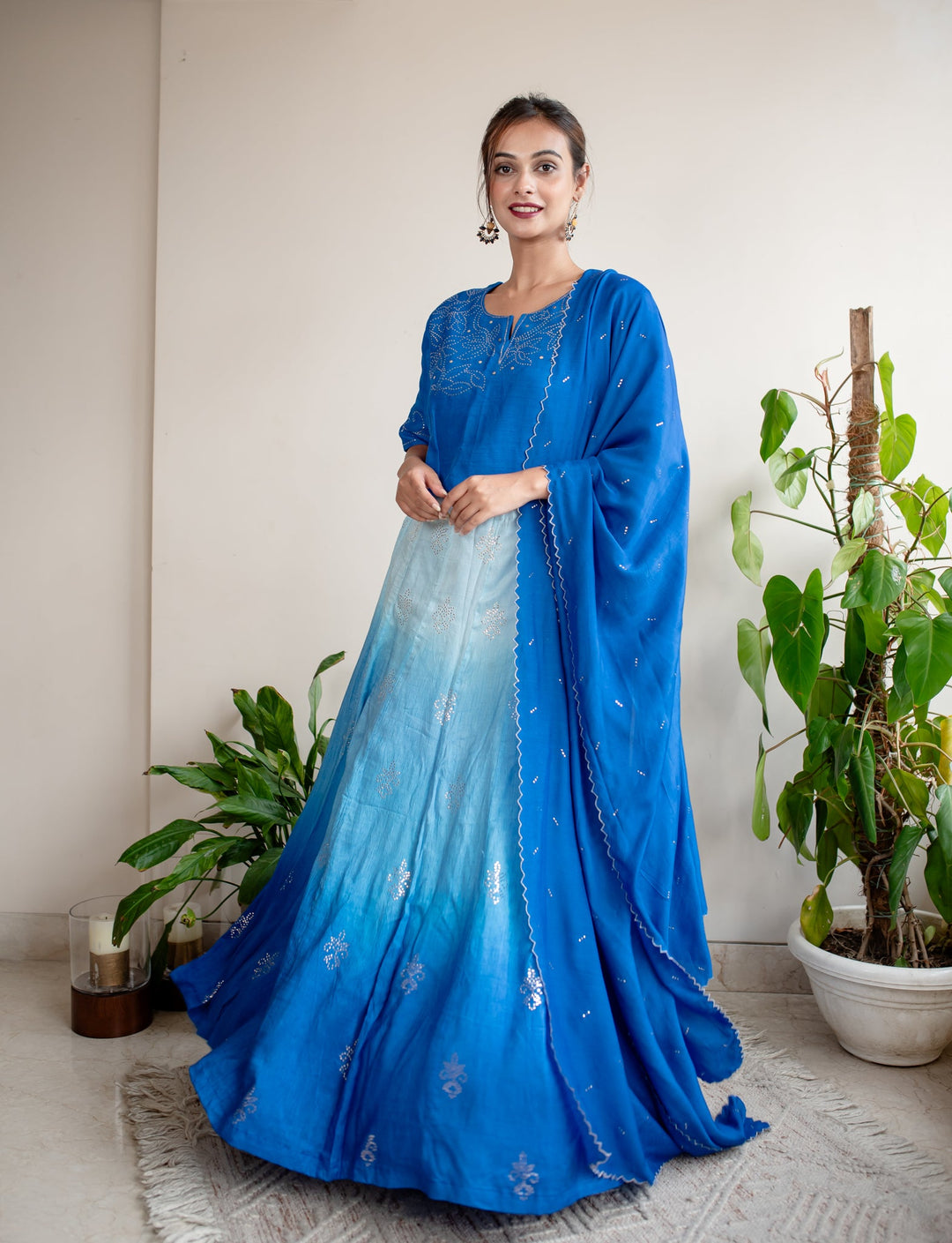 Ombre-Blue-Silk-Mukaish-Lehenga-Set