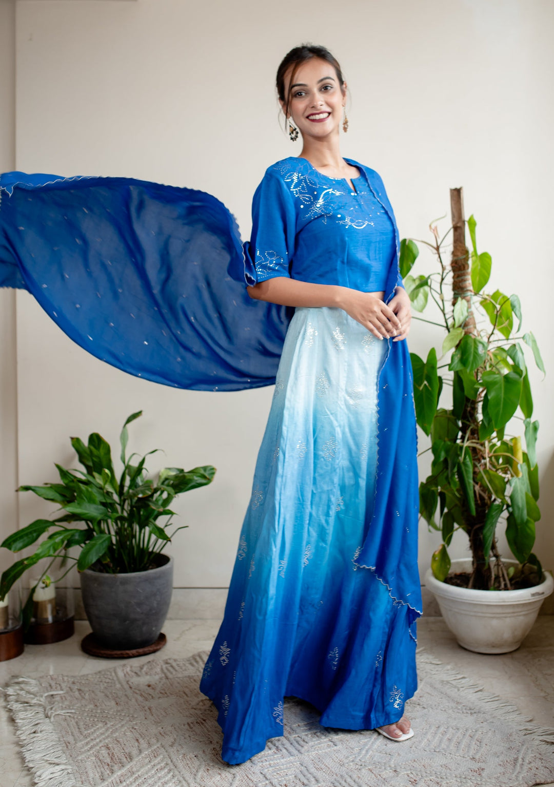 Ombre-Blue-Silk-Mukaish-Lehenga-Set