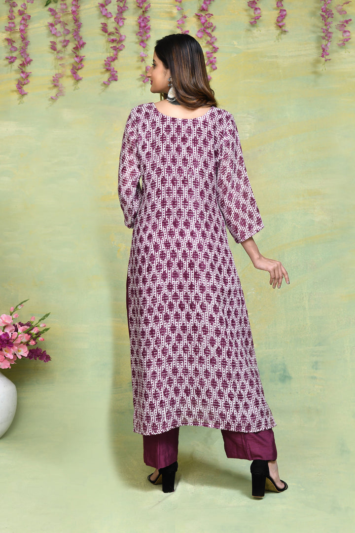 Onion-Pink-Linen-Handblock-Printed-2-Piece-Kurta-Set