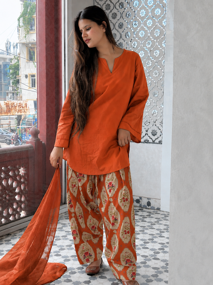 Kesar Sleeved Farshi Set