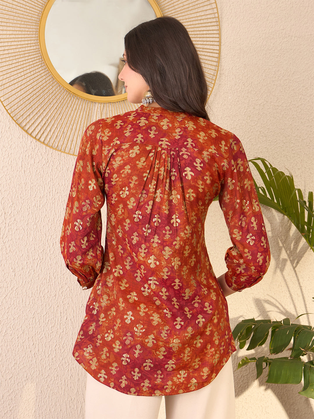 Orange-Cotton-Blend-Ethnic-Motifs-Printed-Tunic-Only