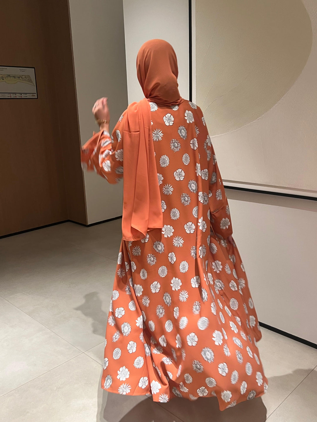 Orange-Georgette-Rust-Aura-Kimono-&-Sheila-Set