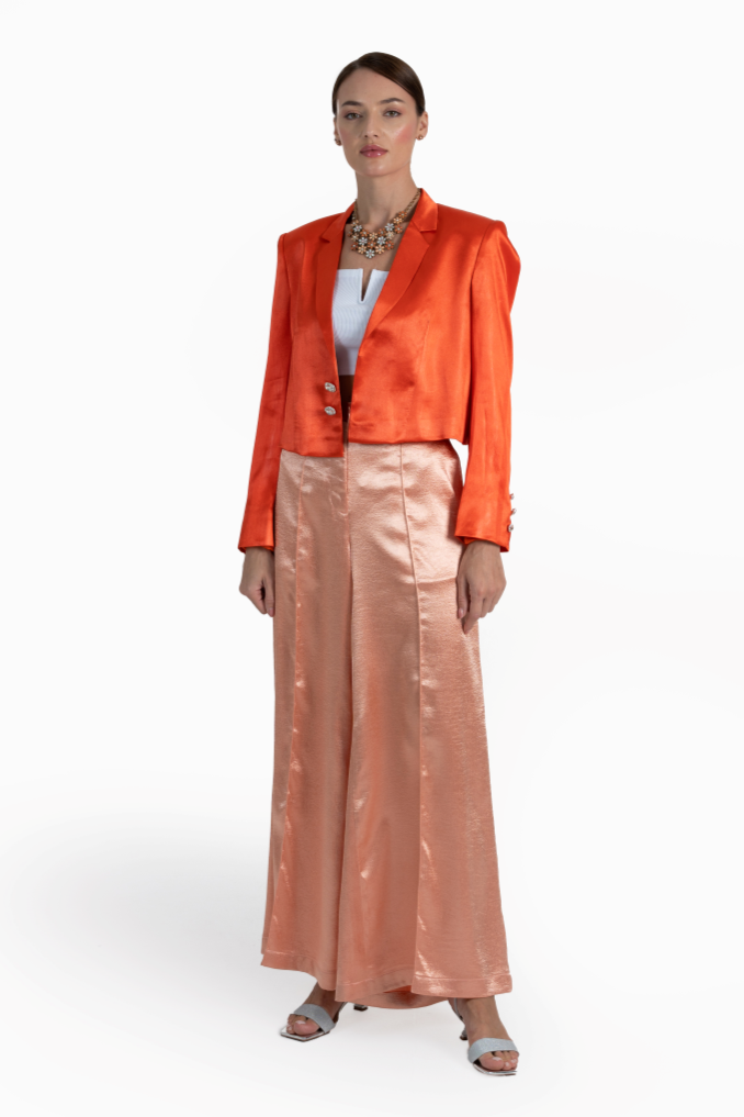 Orange Satin Crepe Kyra  