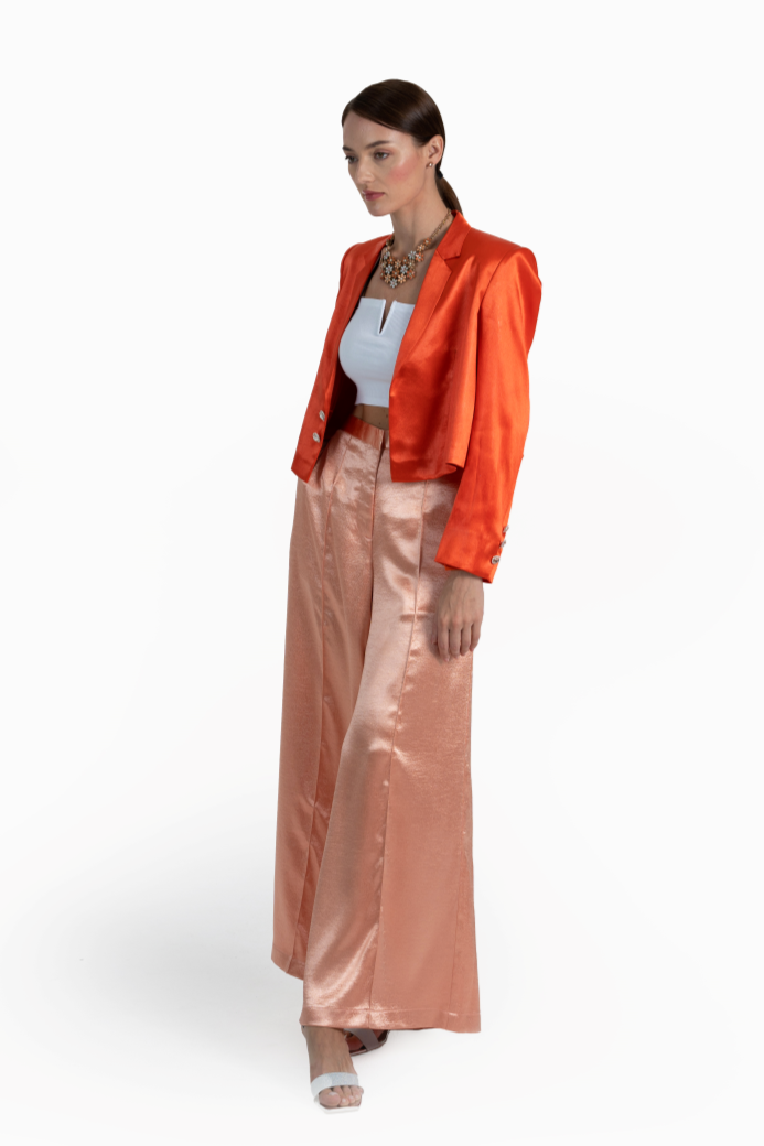 Orange Satin Crepe Kyra  