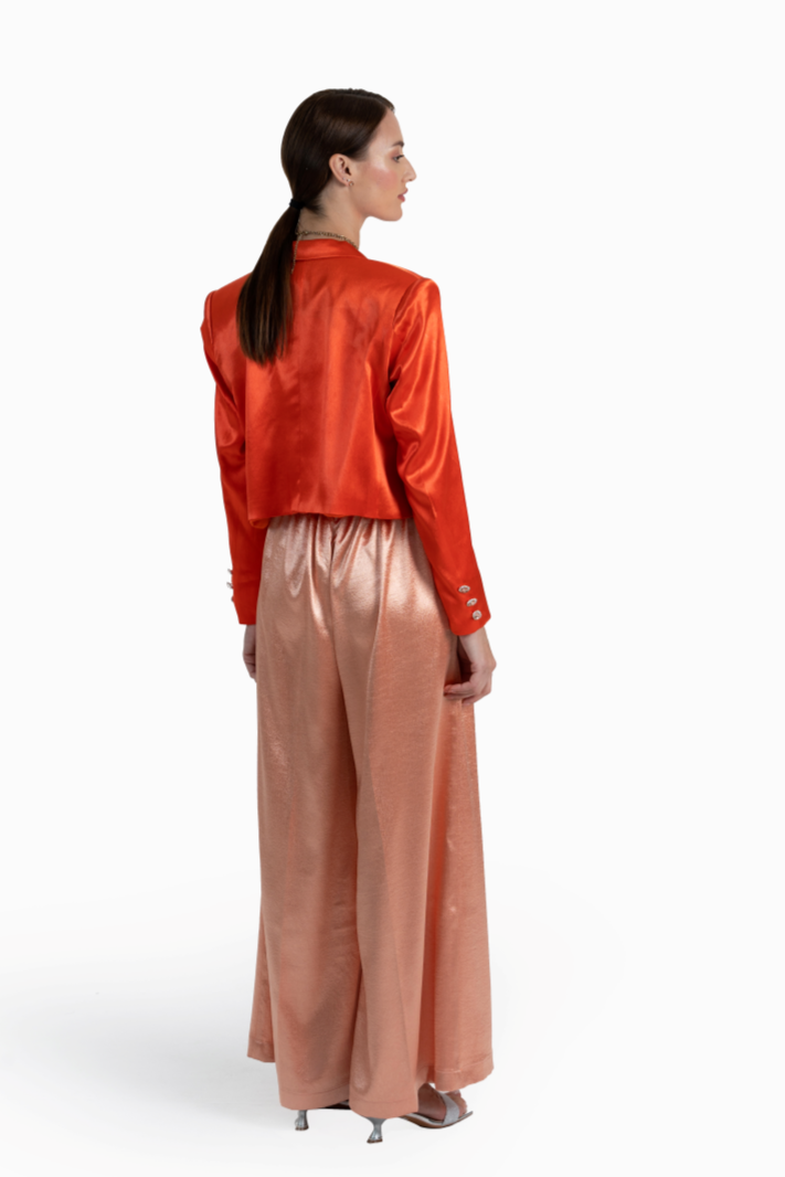 Orange Satin Crepe Kyra  