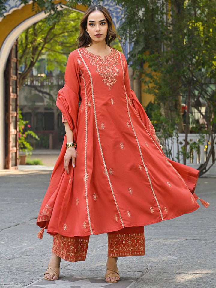 Orange-Silk-Blend-Embroidered-Anarkali-3-Piece-Kurta-Set