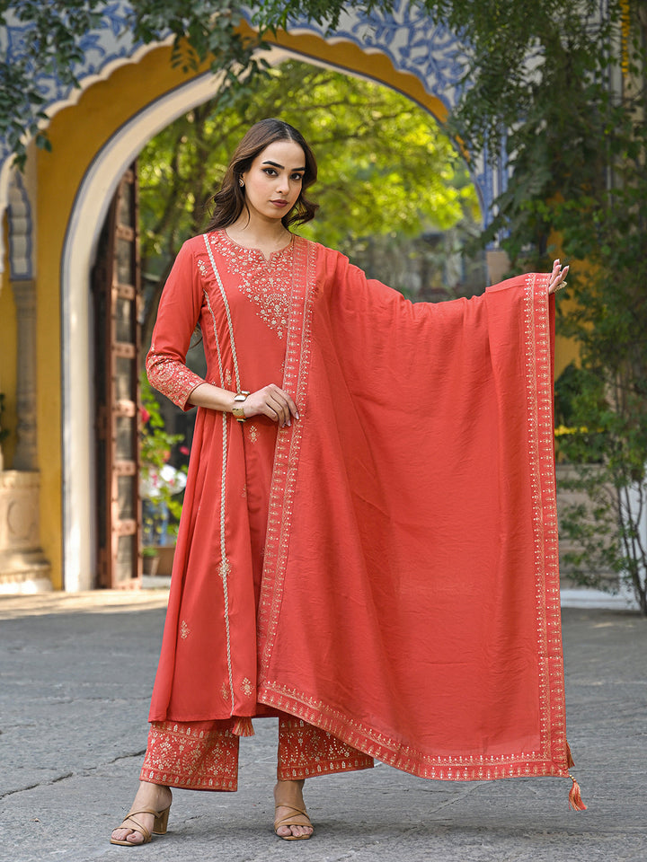 Orange-Silk-Blend-Embroidered-Anarkali-3-Piece-Kurta-Set