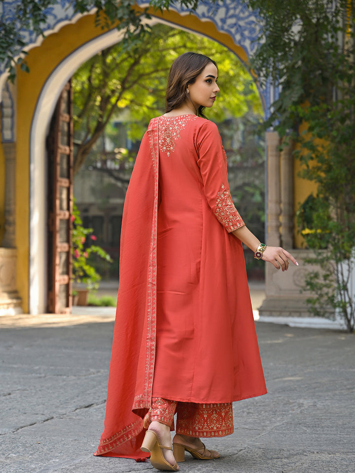 Orange-Silk-Blend-Embroidered-Anarkali-3-Piece-Kurta-Set