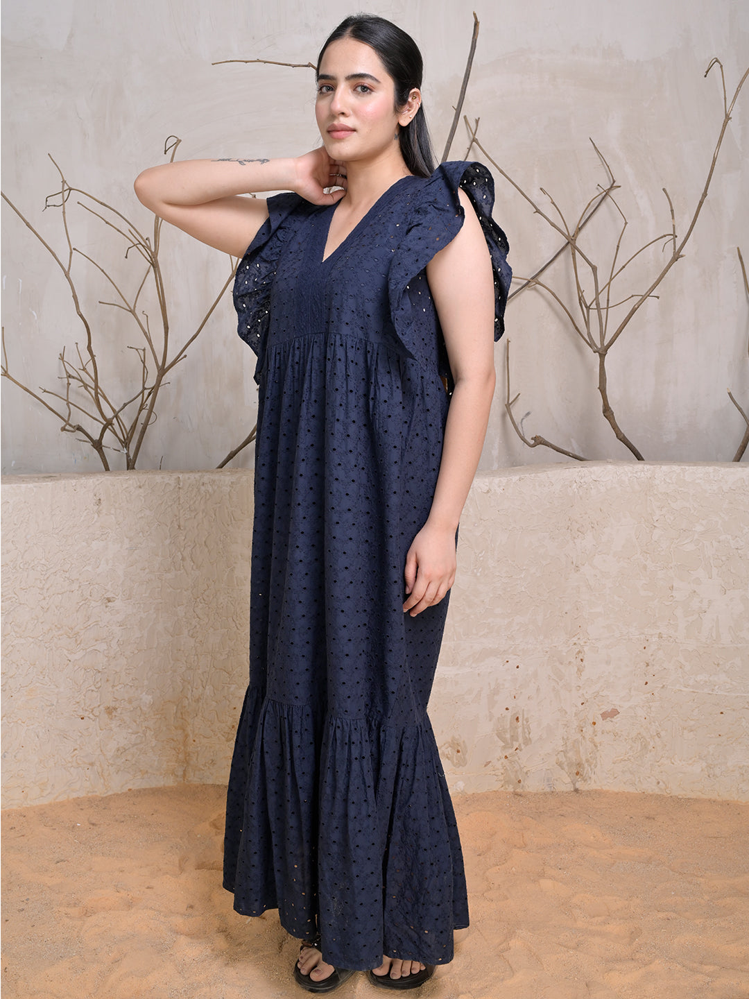 Navy-Blue-Cotton-Schiffli-Maxi-Dress