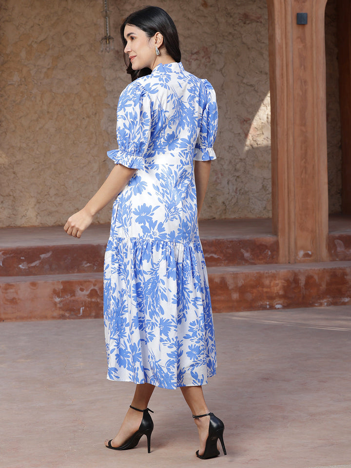 Blue-Cotton-Floral-Tiered-Maxi-Dress
