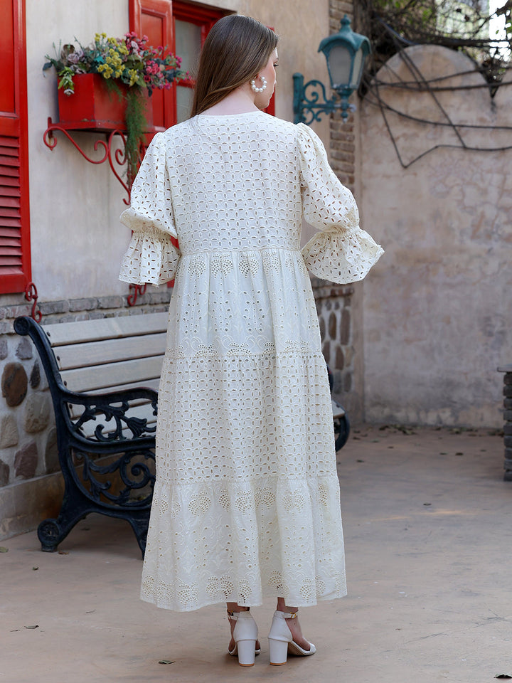 Cream-Cotton-Schiffli-Embroidered-Tiered-Maxi-Dress