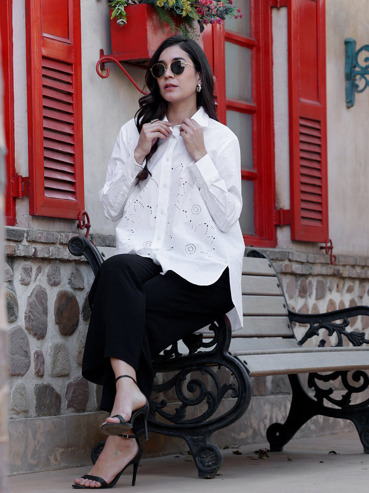 White-Cotton-Embroideried-High-Low-Shirt