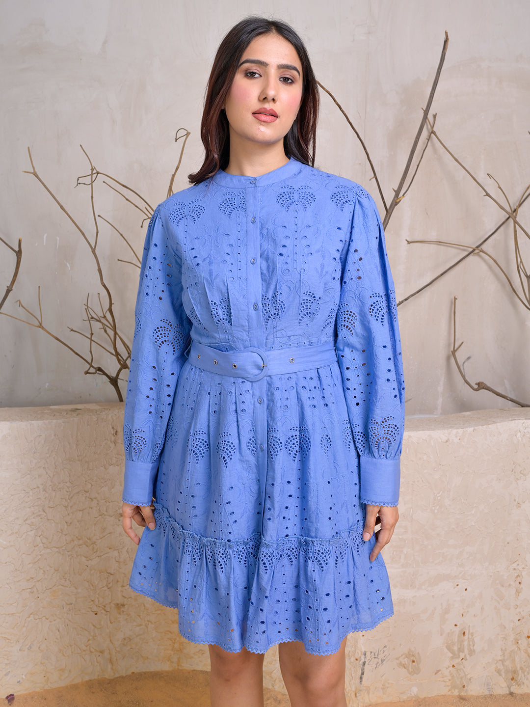 Blue-Cotton-Eyelet-Embroidered-Mini-Dress