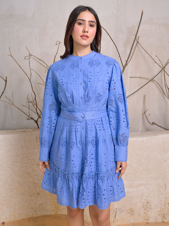Blue-Cotton-Eyelet-Embroidered-Mini-Dress