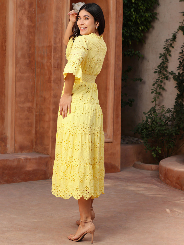 Yellow-Cotton-Schiffli-Smocked-Maxi-Dress