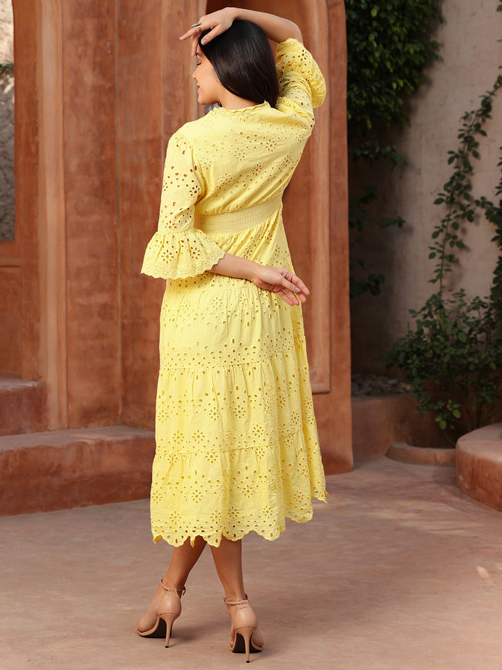 Yellow-Cotton-Schiffli-Smocked-Maxi-Dress