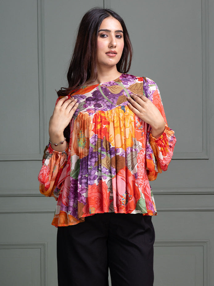 Multicolor-Viscose-Abstract-Floral-Printed-Top