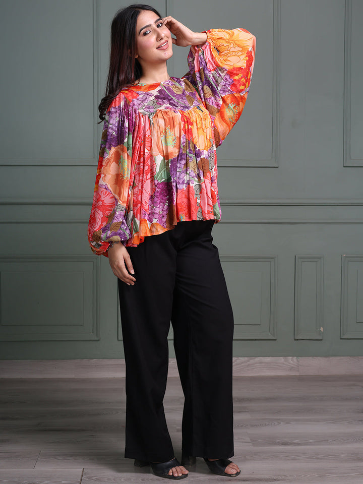 Multicolor-Viscose-Abstract-Floral-Printed-Top