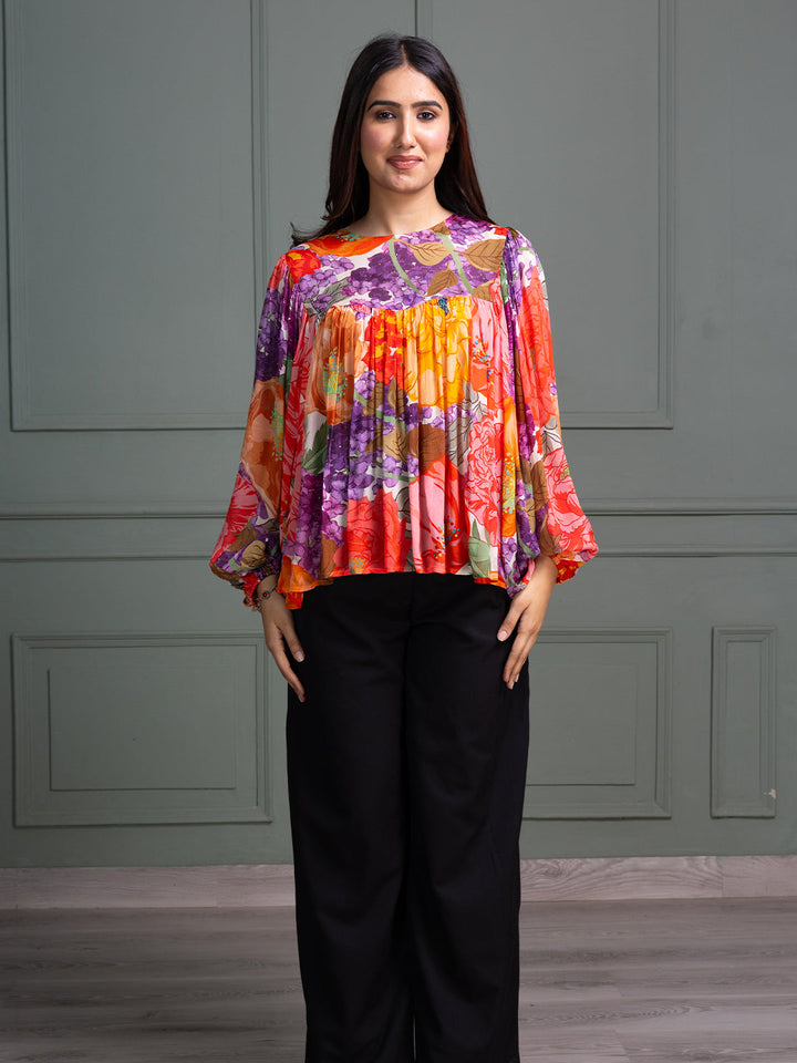 Multicolor-Viscose-Abstract-Floral-Printed-Top