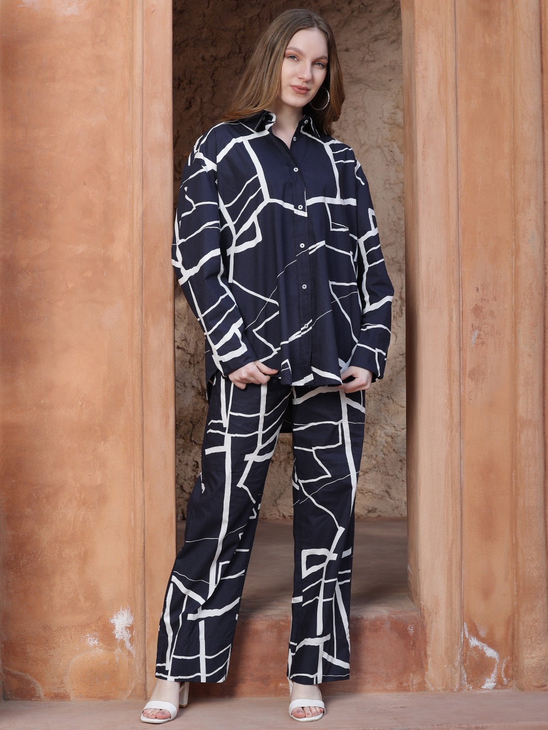 Navy-Blue-Cotton-Printed-Co-Ord-Set