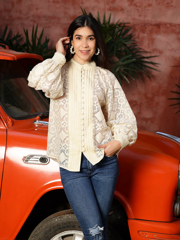 Cream-Silk-Lace-Blouse-Top