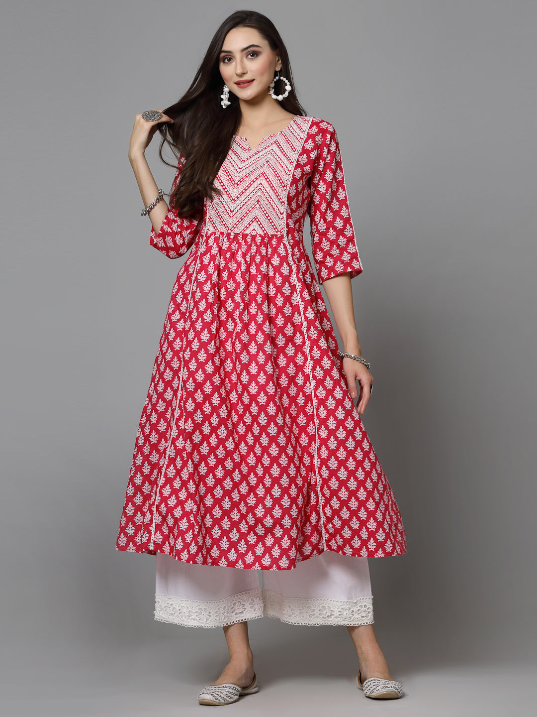 Pink-Cotton-Floral-Printed-A-Line-Kurta-Only