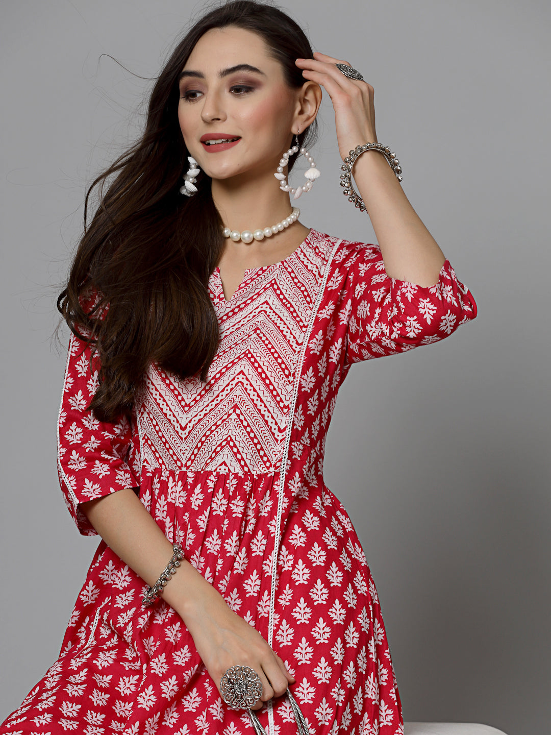 Pink-Cotton-Floral-Printed-A-Line-Kurta-Only