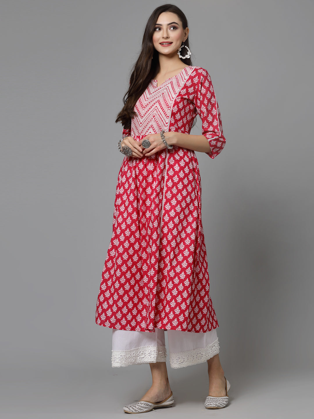 Pink-Cotton-Floral-Printed-A-Line-Kurta-Only